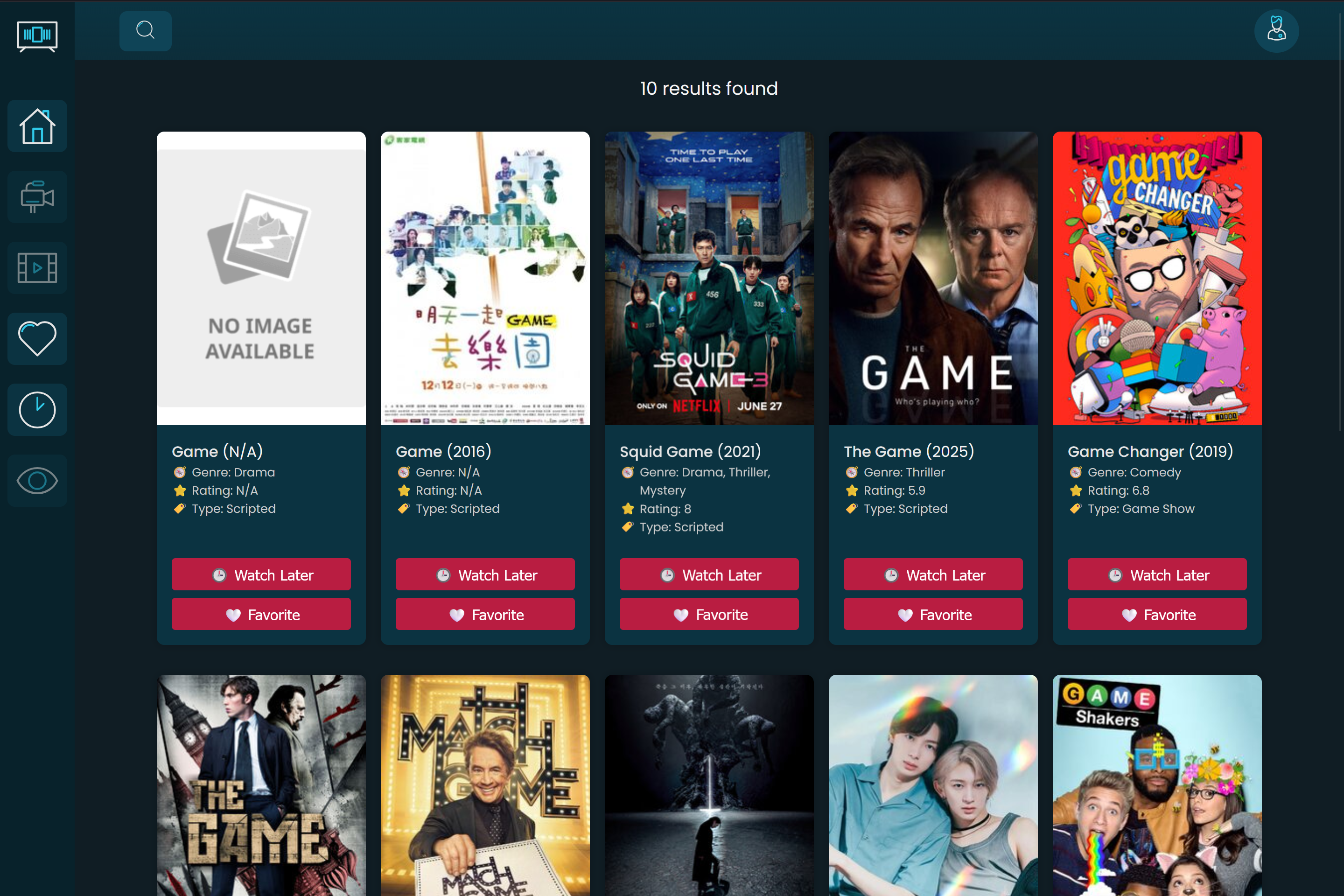 screenshot of the Dashboard project